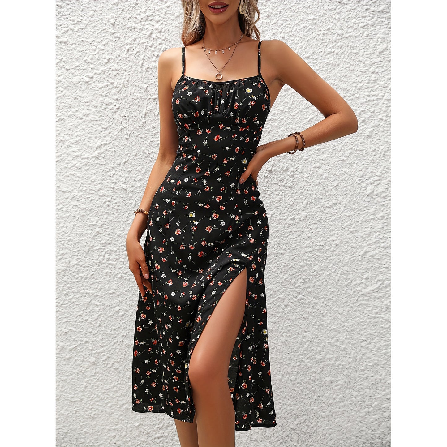 Polka Dot Suspender Maxi Dress