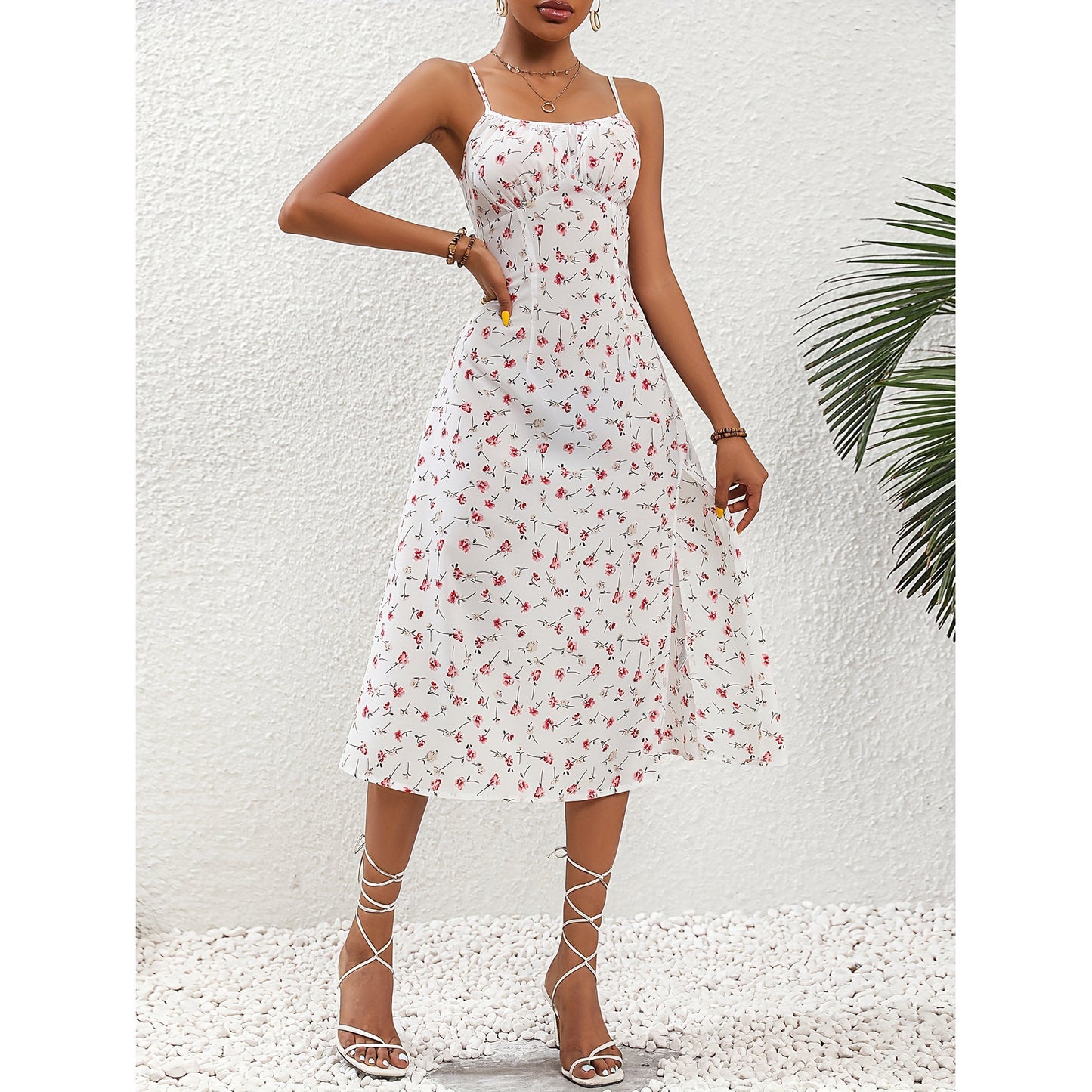 Polka Dot Suspender Maxi Dress