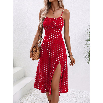 Polka Dot Suspender Maxi Dress