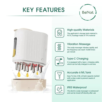 Electric Oil Applicator and Vibrating Scalp Massager